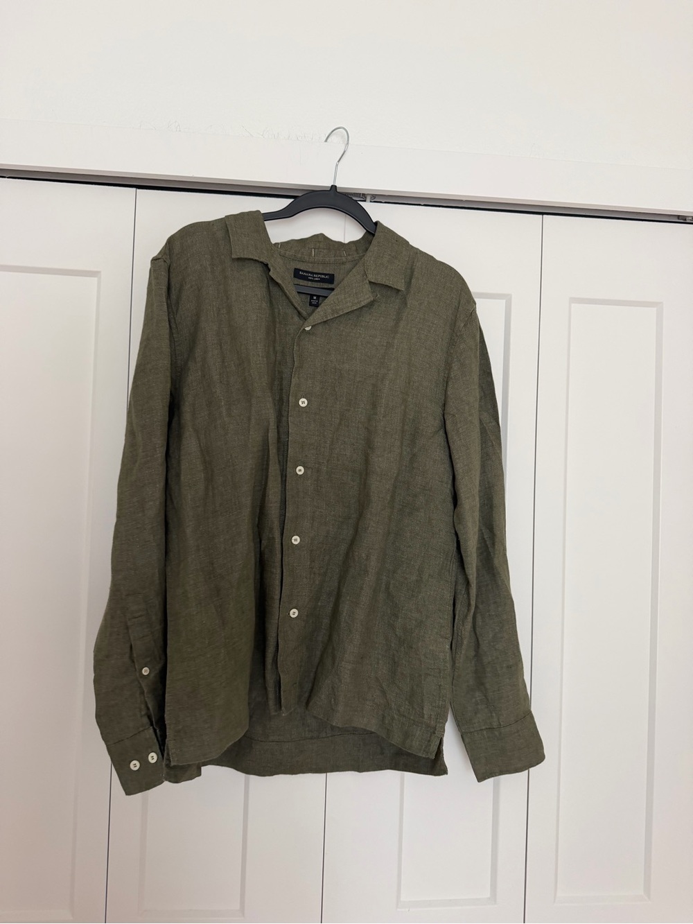 Banana Republic Olive Green Linen Shirt Jacket
